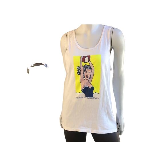 Fruit of The Loom Girl with Ball 1961 Painting Recreation  '91 Tank Top Size L - Picture 9 of 9